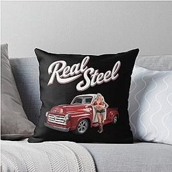 Real Steel Oldschool Hot Rod Throw Pillow