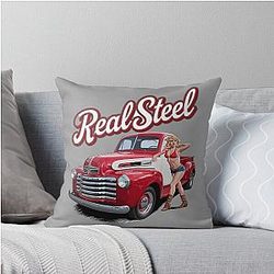 Real Steel Hot Rod Old School Automobile Throw Pillow