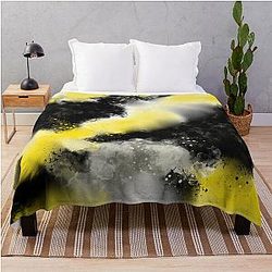 Real Steel Yellow Abstract Gray Blanket