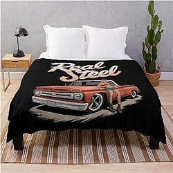 Real Steel Old School Hot Rod Throw Blanket