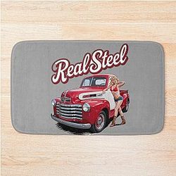 Real steel Hot rod oldschool American Automobile Bath Mat
