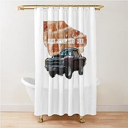 Real Steel – Muscle Car Wall Break Design Shower Curtain