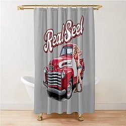 Real steel Old track Hot rod oldschool American Automobile smokin' hot rod shower curtain