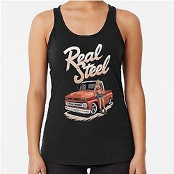 Real Steel Oldschool Hot Rod American Racerback Tank Top