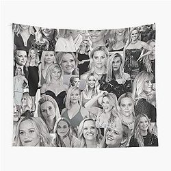 Reese Witherspoon American actress Black and White Aesthetic Collage Tapestry