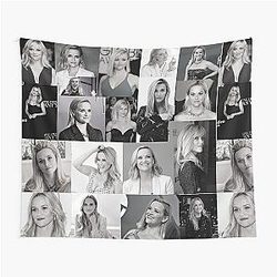 Reese Witherspoon American actress Black and White Aesthetic Collage 5 Tapestry