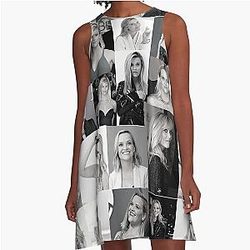 Reese Witherspoon American actress black and white aesthetic collage - 5 A-line dress