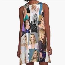 Reese Witherspoon American actress Square Photos Beautiful Aesthetic Collage - 5 A-Line Dress
