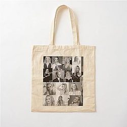 Reese Witherspoon American actress Square Photos Black and White Aesthetic Collage 5 Cotton Tote Bag