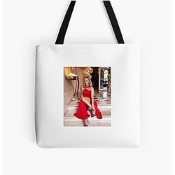 Reese Witherspoon in Red Over Print Tote Bag