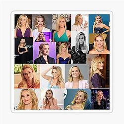 Reese Witherspoon American Beautiful Aesthetic Collage 5 Square Photos Scenery Sticker