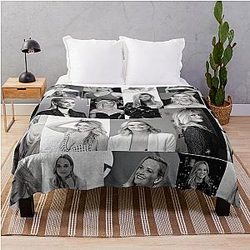 Reese Witherspoon American actress photos black and white aesthetic collage 5 throw blanket