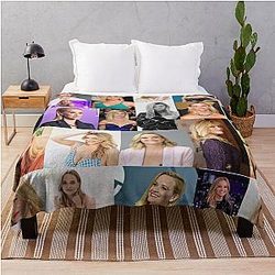 Reese Witherspoon American Actress Square Photos Beautiful Aesthetic Collage 5 Throw Blanket