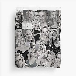 Reese Witherspoon American Actress Black and White Aesthetic Collage 2 Duvet Cover