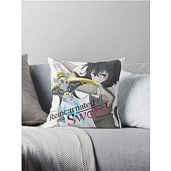 Graphic of reincarnated as a sword throw pillow