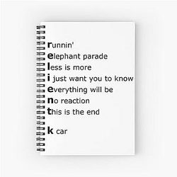 Relient K Songs Spiral Notebook
