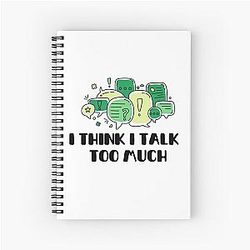 Reneé Rapp Lyrics - I Think I Talk Too Much (Green)  Spiral Notebook