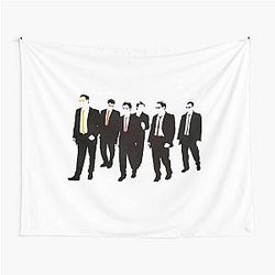 Reservoir Dogs with colored ties and Glass tapestry