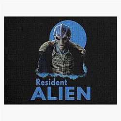 Resident Alien Graphic Christmas Fan Jigsaw Puzzle