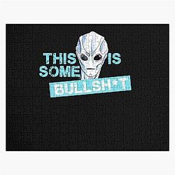 Retro Resident Alien Graphic Xmas Gift Fan Jigsaw Puzzle
