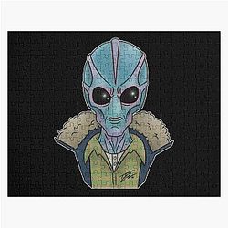 Retro Resident Alien Graphic Gift Fan Jigsaw Puzzle