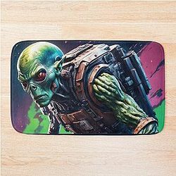 Resident Alien War Theme Suit Bath Mat