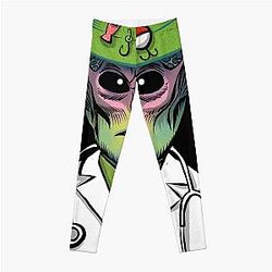 Resident Alien Caricature Drawing with Magnifying Glass Leggings