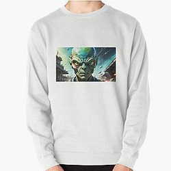 Resident Alien War Themed Pullover Sweatshirt