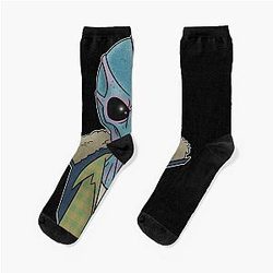 Retro Resident Alien Graphic Xmas Fan Socks