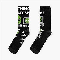 Resident Alien Graphic Xmas Fan Socks