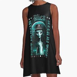 Based On Comics Resident Alien Solving Crime Like Kung Fu Cute A-Line Dress