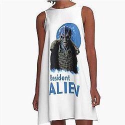 Resident Alien Print A-Line Dress Xmas Gift