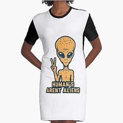 Resident Alien Perfect Christmas Gift Fan Graphic T-Shirt Dress