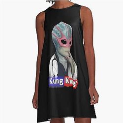 Resident Alien Solving Crimes Like Kung Fu Cute Gifts A Line Dress