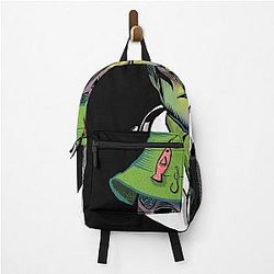 Resident Alien Caricature Drawing With Backpack