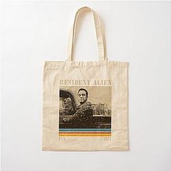 Retro Resident Alien Cotton Tote Bag