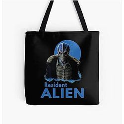 Tv Show Funny Comics Resident Alien All Over Print Tote Bag