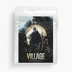 Creative Survival Horror Game Collection with Chris Redfield from Resident Evil Village on the Cover of a Graphic Duvet