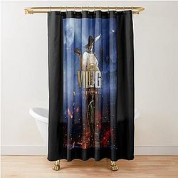 Retro Resident Evil Village Alcina Dimitrescu Gift Music Fans Shower Curtain