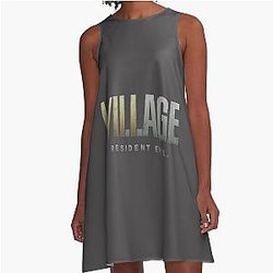 Resident Evil Village Logo Zipped Hoodie, Resident Gift, A-Line Dress