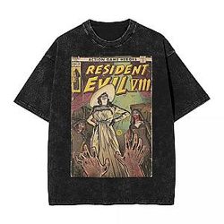 Vintage Horror Poster PTTT0304 Washed  Resident Evil T-Shirts