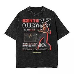 Red Vertical Logo PTTT0304 Washed Resident Evil T-Shirts