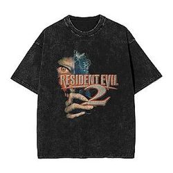Retro Eye Graphic PTTT0608 Washed  Resident Evil T-Shirts
