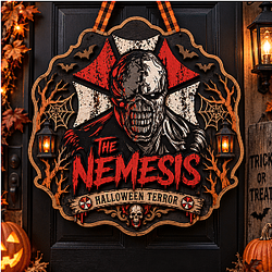 The Nemesis PTTT1709  Resident Evil Halloween Wooden Door Sign