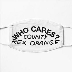 Rex Orange County Face Masks - Rex Orange County Merch Who Cares Flat Mask RB2307