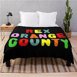 Rex Orange County Blanket - Rex Orange County Logo Throw Blanket RB2307