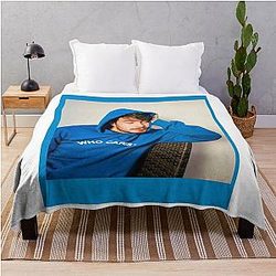 Rex Orange County Blanket - Rex Orange  blue Who Cares Throw Blanket RB2307