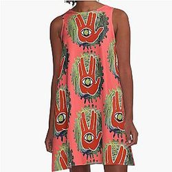 Rezz Eye Red A-Line Dress