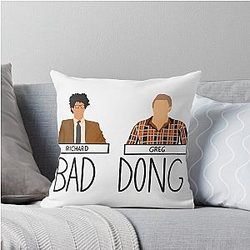 Bad Dong, Richard Ayoade & Greg Davies Throw Pillow