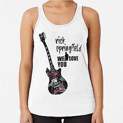 rick springfield sticker Racerback Tank Top